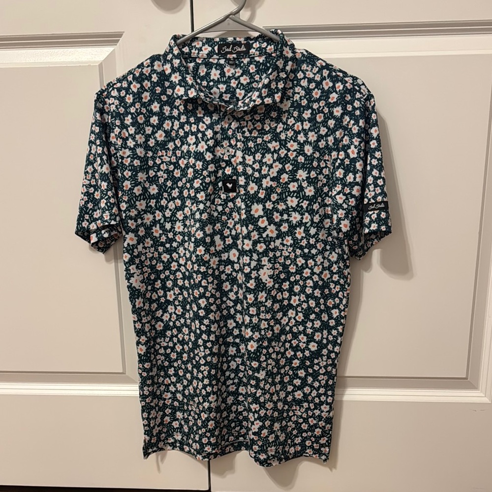 Bad Birdie Black and Pink Casual Button Down Shirt